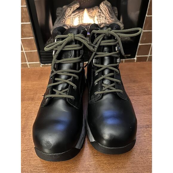 ACE Burren CT Leather Slip Resistant Composite Toe Work Boot Black Mens Sz 10 - Picture 4 of 12